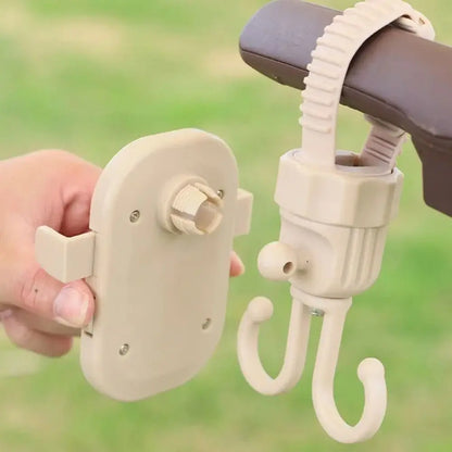 2 in 1 Baby Stroller Hooks Rotatable Creative Stroller Phone Holder Stable Detachable Bicycle Hanging Double Hook Universal