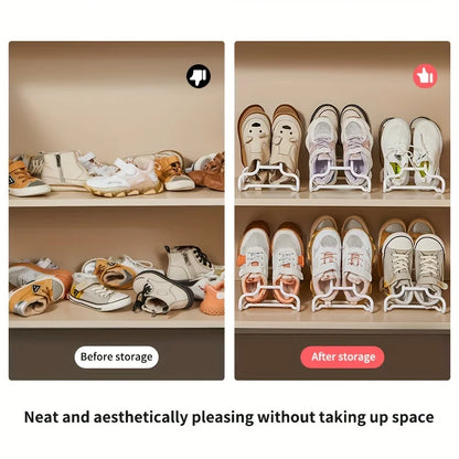 2-Pack Plastic Shoe Drying Racks, Dual-Hook Design for Balcony & Multipurpose Hanging Shoe Organizer Storage