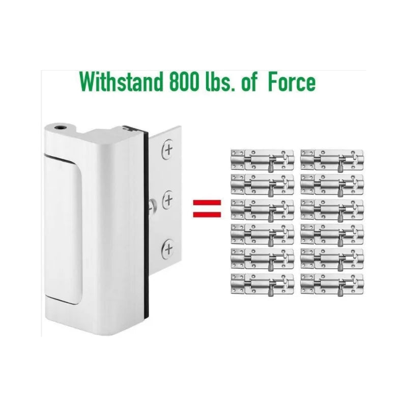 Door Reinforcement Lock Home Security Door Lock with 3" Stop Withstand 800 lbs For Inward Swinging Safety Door Lock