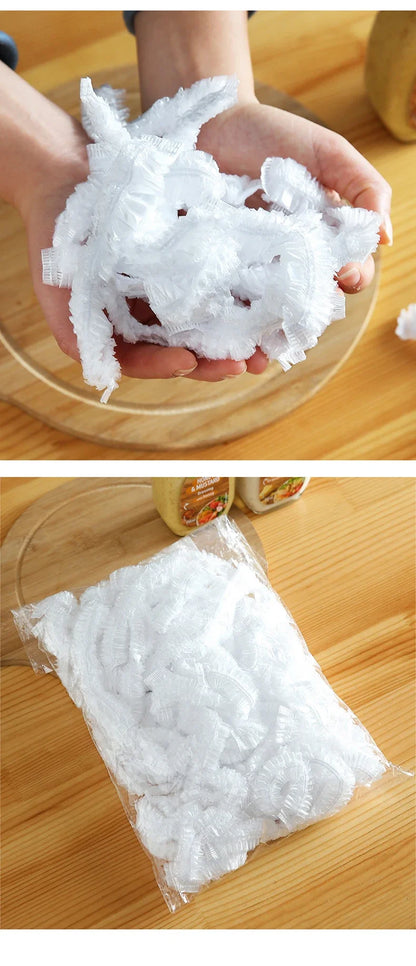 10/50/100/150/200pcs Reusable Disposable Food Cover Plastic Wrap Durable Elastic Food Lids for Bowls Elastic Plate Covers