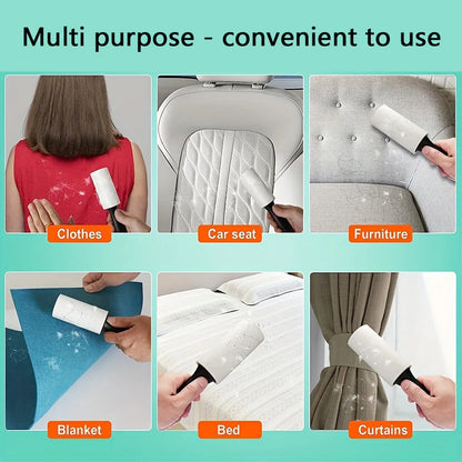 Pet Hair Lint Remover Roller Kit Extra Sticky Disposable Refills for Dog Owners, Efficient Carpet Pile and Clothes Fluff Remover