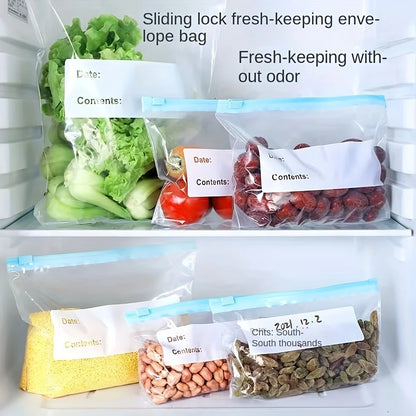 Leak proof freezer bag with zipper lock - reusable, fresh-keeping and sealed food storage bag, suitable for kitchen organization