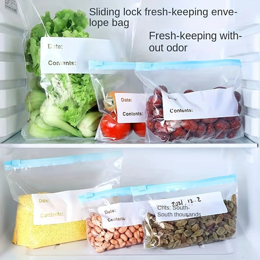 Leak proof freezer bag with zipper lock - reusable, fresh-keeping and sealed food storage bag, suitable for kitchen organization