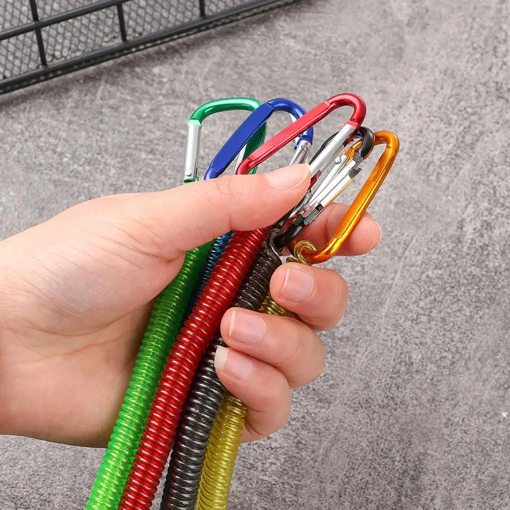 Gear Tool Outdoor Hiking Camping Anti-lost Phone Keychain Portable Fishing Lanyards Camping Carabiner Spring Elastic Rope