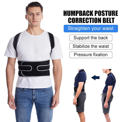 Posture Corrector for Men Women - Adjustable Back Brace for Upper&Lower Back Pain - Lumbar & Shoulder Support to Improve Posture