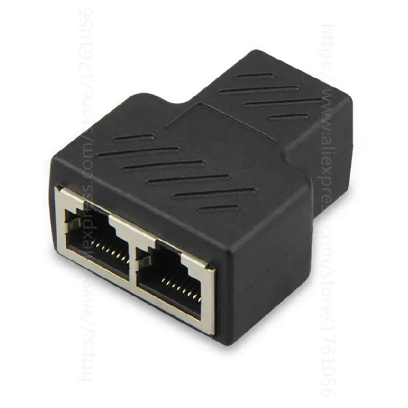 1 To 2 Ways RJ45 LAN Ethernet Network Cable Female Splitter Connector Adapter For Laptop Docking Stations