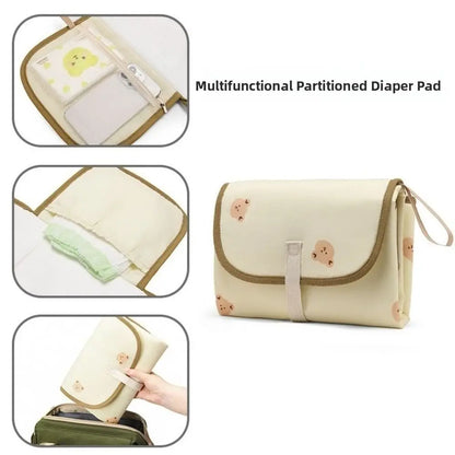 Foldable Diaper Changing Pad Bear Waterproof Baby Infant Diaper Urine Mat Easy To Clean Comfortable Bedding Changing Cover Pad