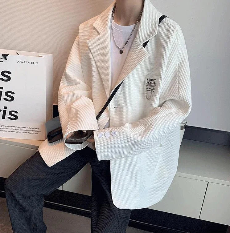 Oversize Short Plus Big Size Man Suits and Blazers Coats Jacket for Men Black Cropped Fashion 2024 Classic High Quality Summer