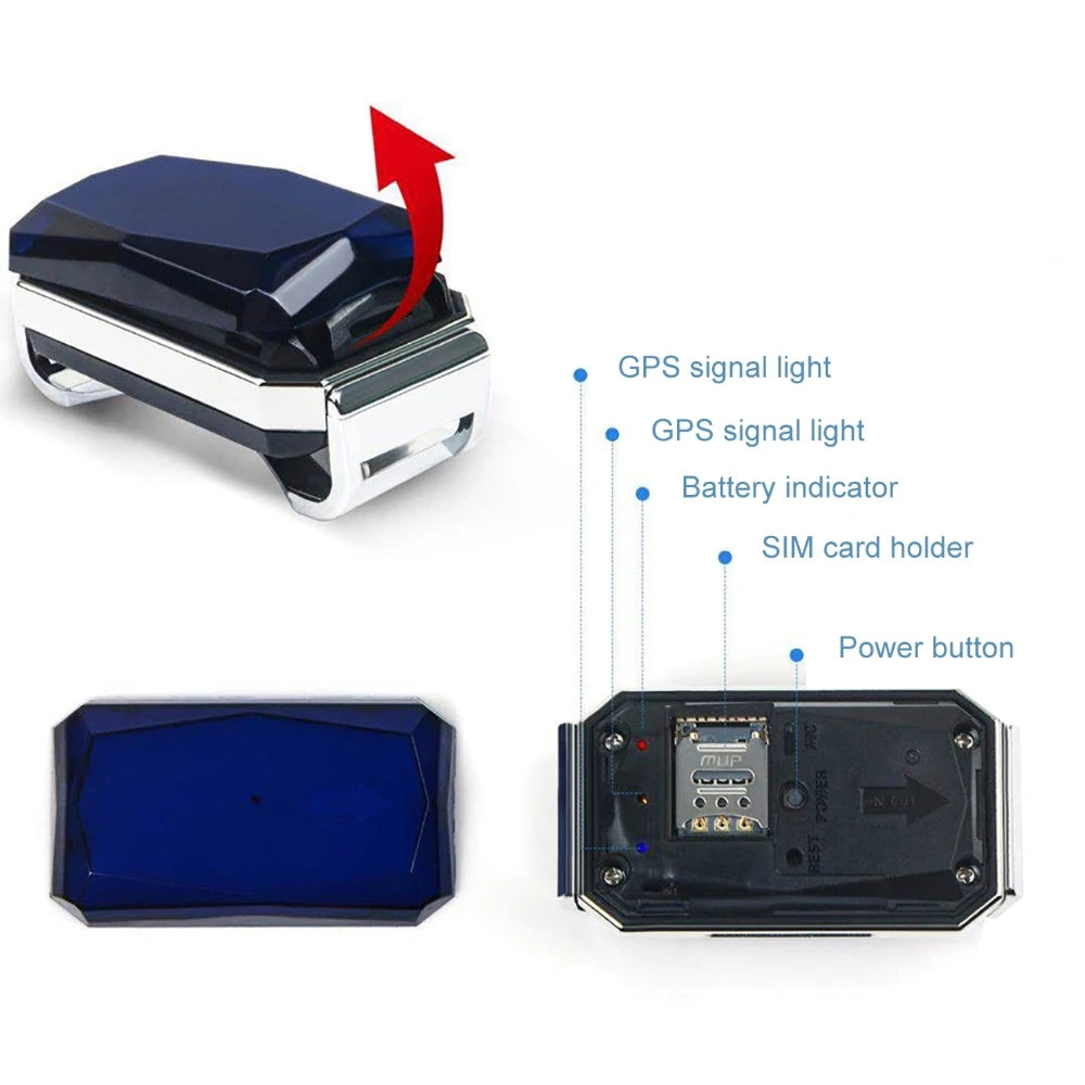 Dog Cat GPS Tracker Pets Anti-Lost Smart Locator Mobile APP Control IP67 Waterproof GPS AGPS WIFI LBS TF card Positioning Modes