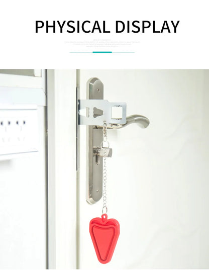 Security Portable Door Lock Latch No Drill Manual Hotel Room Devices For Add Security Holes Removable For Travel Safety