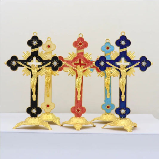 Cross Crucifix Station Christ Catholic Jesus Statue Large Religious Prayer Church Decoration Car Church Decoration