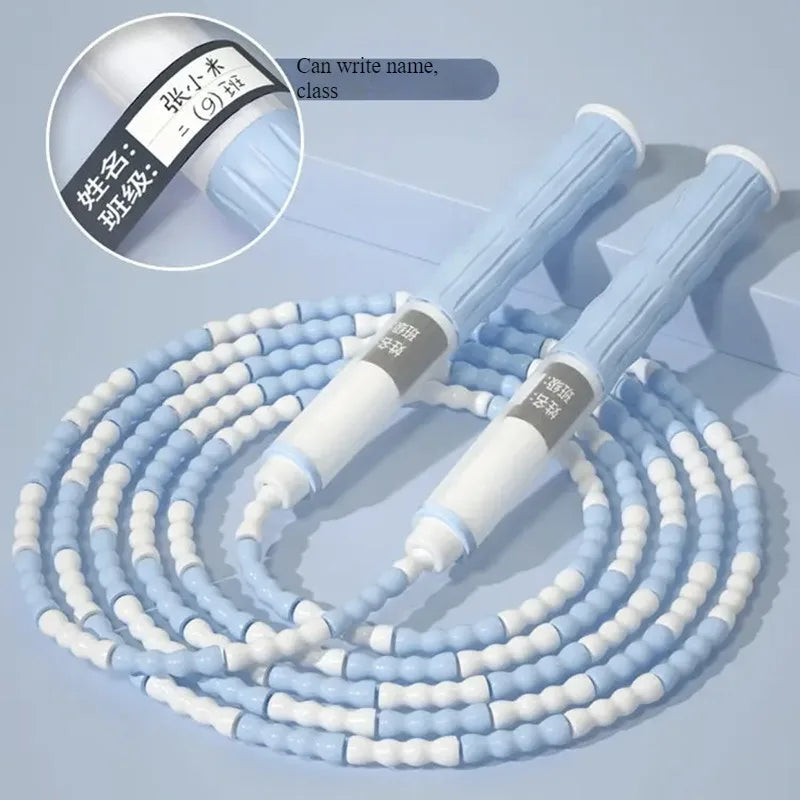 2.8M Exercise Rope Jump Rope Bamboo PVC Beginner Adult Child Soft Beaded No Tangle Segmented Fitness Skipping Cable Workout