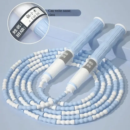 2.8M Exercise Rope Jump Rope Bamboo PVC Beginner Adult Child Soft Beaded No Tangle Segmented Fitness Skipping Cable Workout