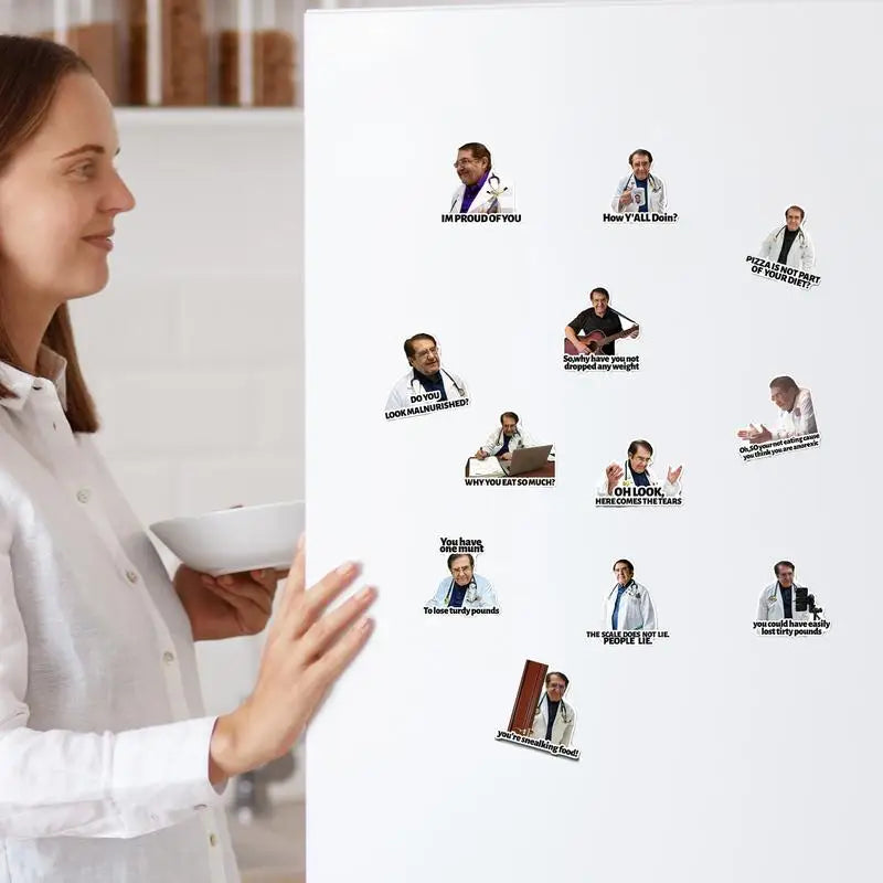 Doctor Fridge Magnet 12PCS Doctor Phrase Magnets Funny Kitchen Fridge Magnets for Refrigerator Car Motivational Diet Helper