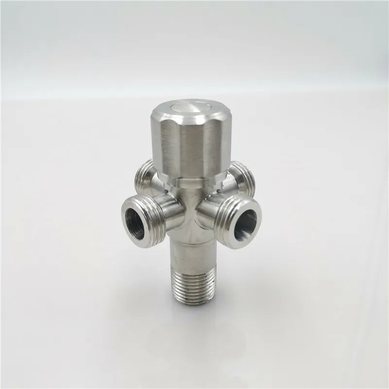 Multifunction Stainless Steel 3Ways Valves G1/2 Bathroom Accessories Water Diverter Wall Mounted Valve Bathroom Accessories