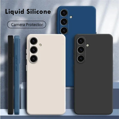 For Samsung Galaxy A55 5G Liquid Silicone Case Samsung Galaxy A55 Cover Funda Coque Soft TPU Phone Bumper Samsung Galaxy A55