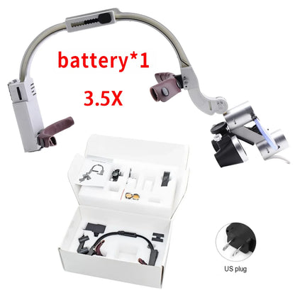 Dental Loupes LED Head Light Lamp With Carton Box 5W Light 2.5X 3.5X Binocular Loupes Dentistry Surgical Headlight