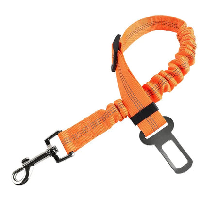 Adjustable Dog Car Seat Belt - Retractable Elastic Safety Leash with Shock Absorption, Pet Car Safety Harness for Dogs