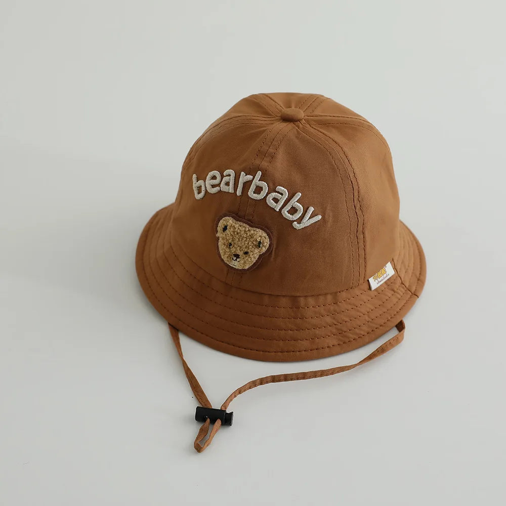 Cute Bear Baby Bucket Hats Korean Boy Girl Summer Uv Protection Fisherman Caps Kids Outdoor Sunshade Panama Basin Caps