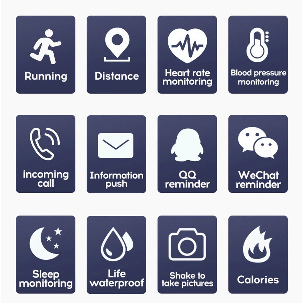 GPS Fitness Heart Rate Monitor Activity Tracker Waterproof Sleep Tracker Sport Bracelet Pedometer Step Calories Kids Smart Watch