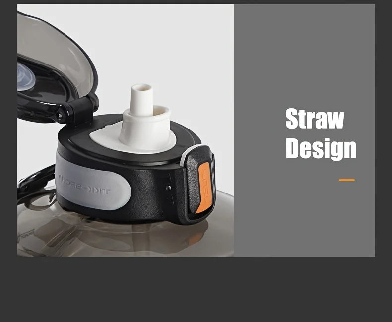 1800Ml Large Sports Plastic Water Bottle with Straw Lid Lock for Hydration, Gym Workouts, Outdoor Fitness, Travel, Camping