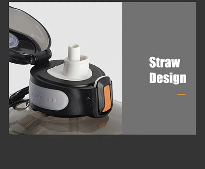 1800Ml Large Sports Plastic Water Bottle with Straw Lid Lock for Hydration, Gym Workouts, Outdoor Fitness, Travel, Camping