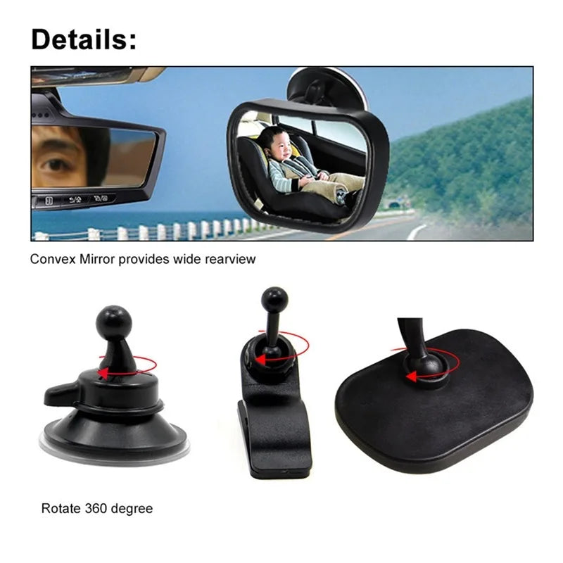Universal Anti glare Wide Angle Convex Rearview Mirror Car Interior Rear View Baby Child Seat Watch Blue Sun Visor Goggle Safety