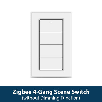 Zemismart 4-Gang Zigbee Wireless Scene Switch,Battery Powered, Compatible with Tuya Home Assistant Homey Hubitat (Hub Required）