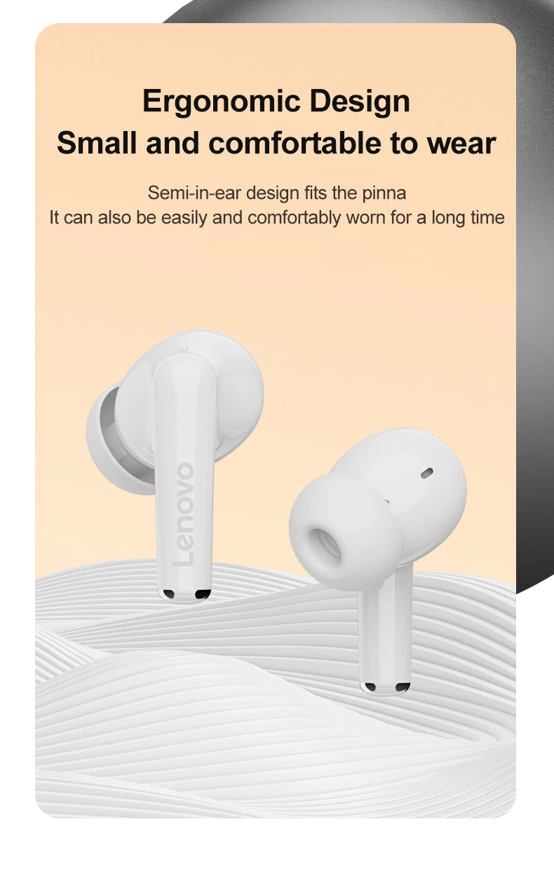 100% Original Lenovo Headphones Wireless Bluetooth 5.2 Earbuds HiFi Stereo Noise Reduction Headphones Touch Control 250mAH New