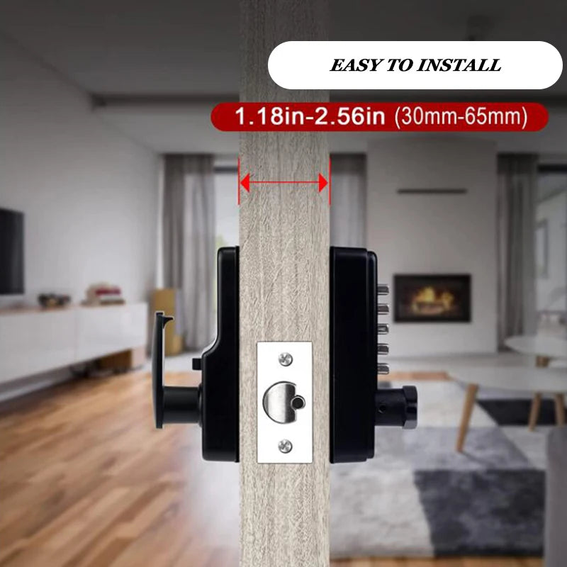 Smart Lock keyless Entry Door Lock Waterproof Deadbolt Latch Passage Mode Wood Door Lock Anit-Theft