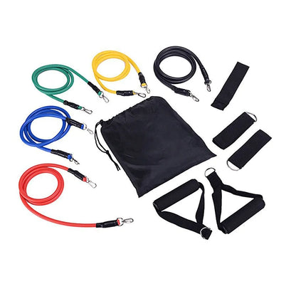 11Pcs TPE Resistance Band Set Fitness Band Pull Rope Elastic Training Band With Door Anchor Handles Carry Bag Legs Ankle Straps