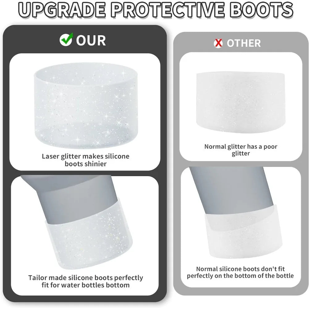 1pc Protective Bling Silicone Boot Sleeve Compatible with Tumbler 20-40oz & Hydro Flask Drinkware