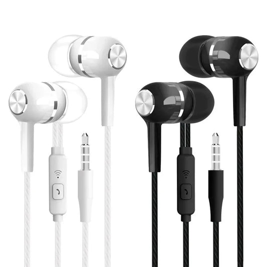 3.5mm Wired Earphone In-Ear Headset HIFI Heavy Bass Earbuds Monitor Sports Headset Stereo Music Gaming Headphone with Microphone