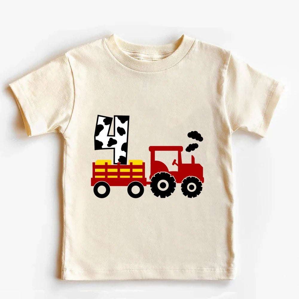 Farm Life Tractor Toddler Shirt Farm Birthday Party Boys Girls Shirts Funny Farm Lover Youth Tractor Toddler Birthday Tee