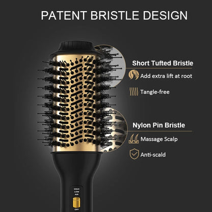 LISAPRO Elegant Black Golden Hot Air Brush 2.0  One Step Hair Dryer Brush and Styler Volumizer Multifunctional Blow Dryer Brush