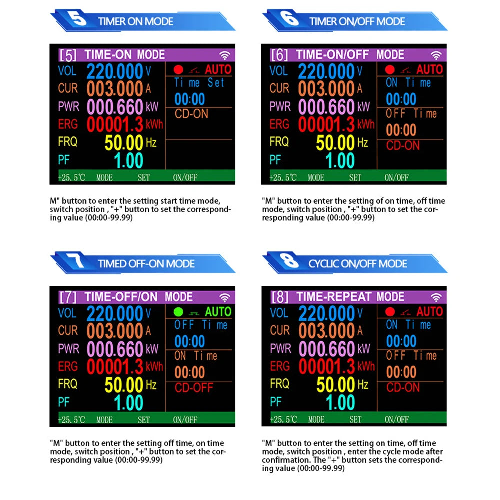 WIFI Smart Wattmeter Digital Power Meter Electricity Consumption Energy Meter Voltage Current Protection EU Plug Timer Switch