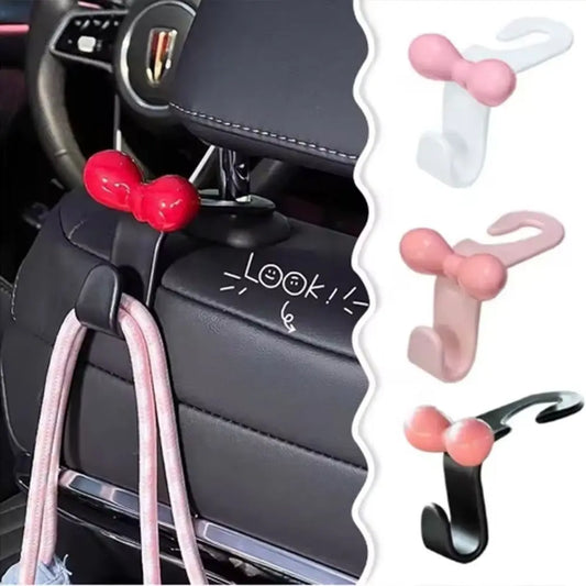 Exquisite Bowknot Car Seat Back Hook Multi-functional Sundries Back Storage Hook Durable Seat Back Hanger