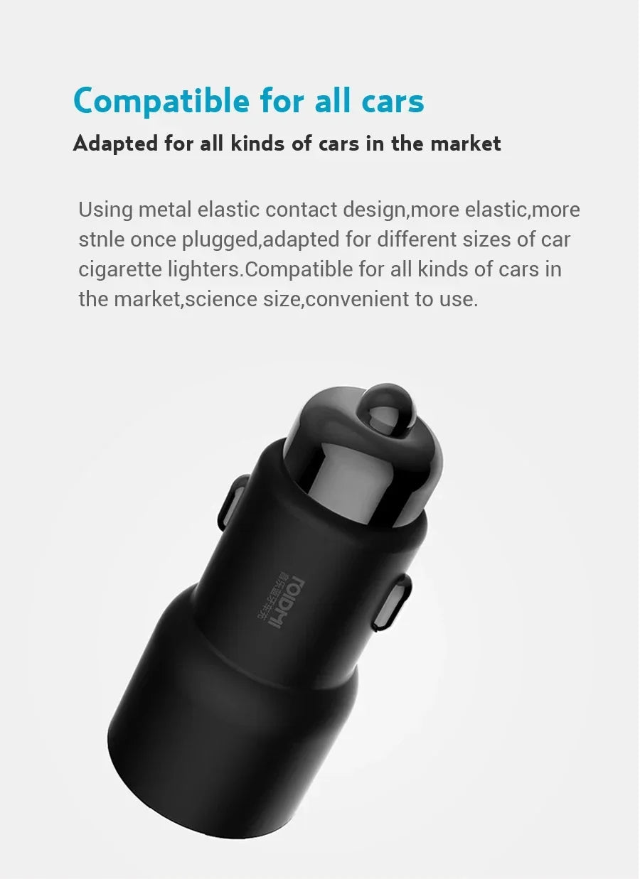 Original Xiaomi Roidmi 3S Mojietu Bluetooth 3.4A 5V Dual USB Car Charger MP3 Music Player FM Transmitters For iPhone And Android