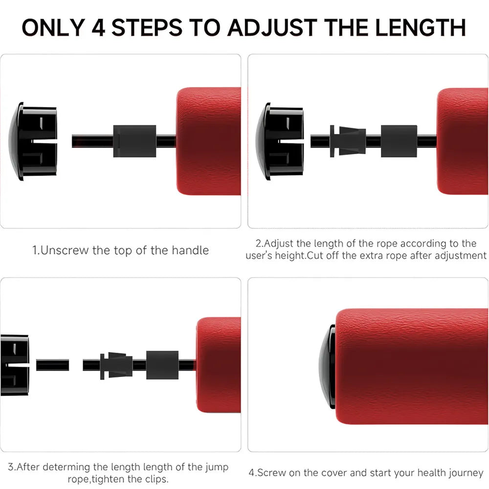 1PCS Bearing Jump Rope Wear-resistant Adjustable Rope Length Sponge Handle Is Suitable for Fitness Training and Agile Training