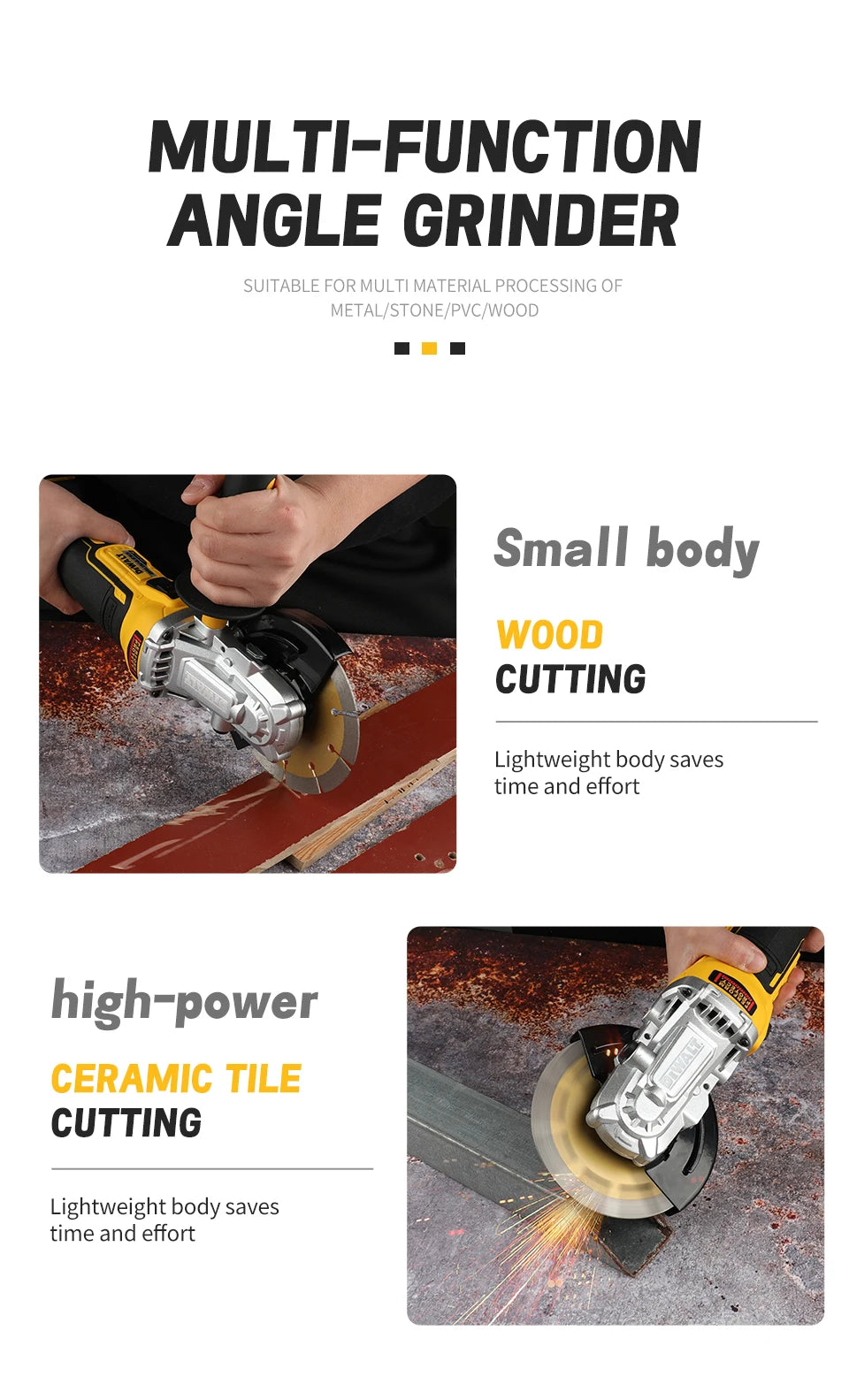 DEWALT DCG405FN Angle Grinder 20V Brushless Motor Cutting Machine 125mm Rechargeable Cordless Handheld Polishing Machine