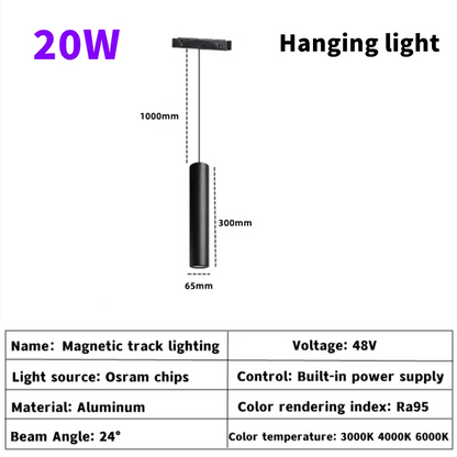 Magnetic Track Light Grille Flood Lamp Modern Embedded Flexible Linear Fixture LED Spotlight DC48V Ceiling Indoor Living