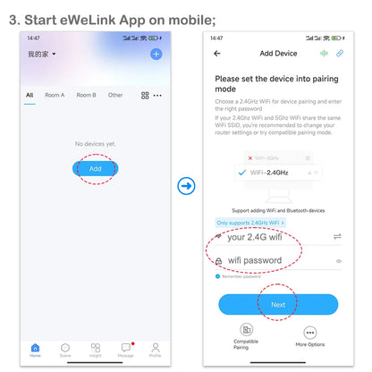 eWeLink Smart Switch with Power energy Monitoring Timer Switch App Monitoring Current  Voltage Consumption
