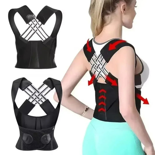 Posture Back Brace Adjustable Back Support Strap to Men and Women Prevent Spinal Distortion and Hunchback Suitable for Gym Body