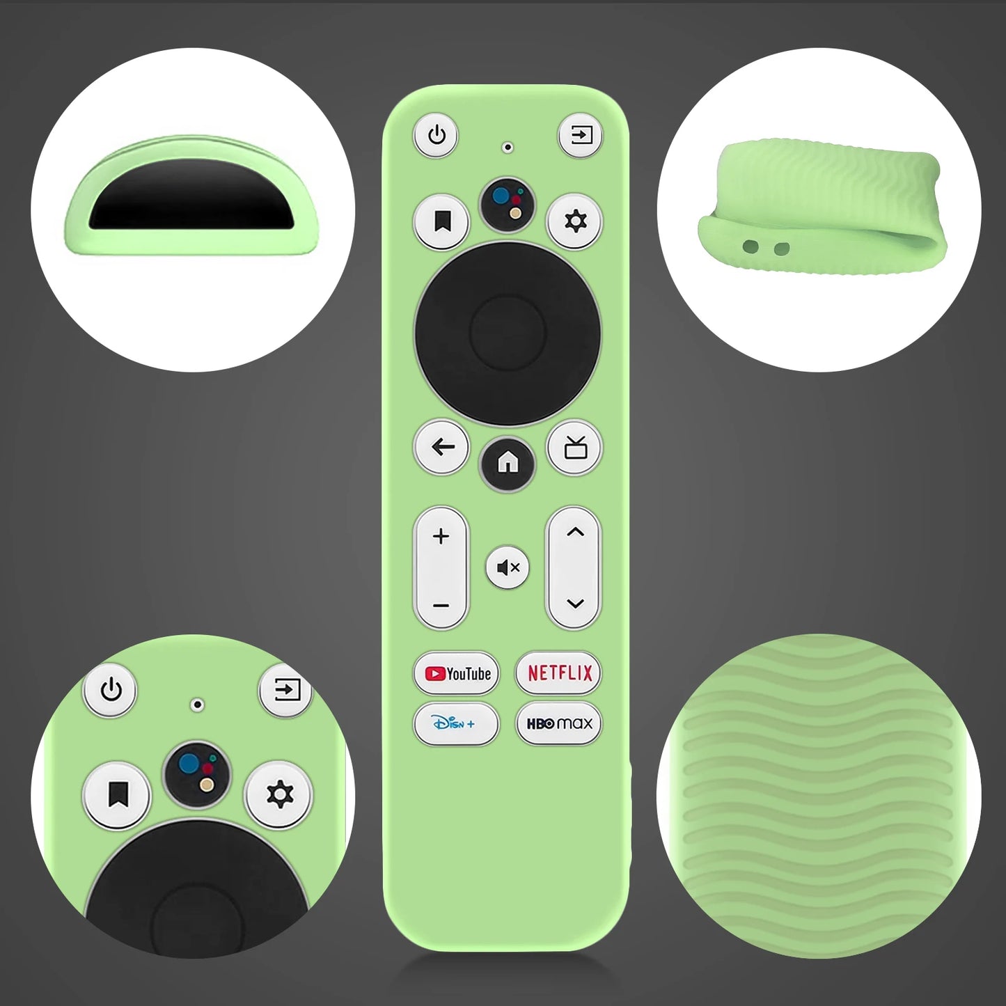 Protective Cover Fit for Onn Android TV 4K UHD Streaming Device 2K Streaming Stick Remote Anti-Slip Silicone Case with Lanyard