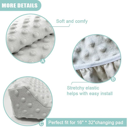 Soft Reusable Changing Pad Cover Minky Dot Foldable Travel Baby Breathable Diaper Pad Sheets Cover