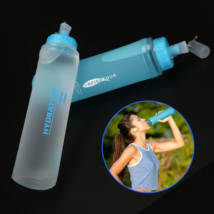 1PCS Soft Flask, Shrink As You Drink Soft Water Bottle for Hydration Pack, Folding Water Bottle Running,Hiking,Cycling,Climbing