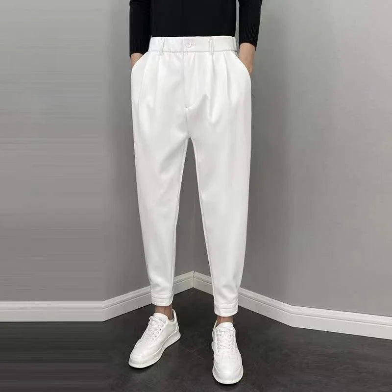 9 Cropped Office Male Suit Trousers Plus Big Size Men's Summer Pants Work Cheap High Quality Designer Clothes Elegant Tailoring