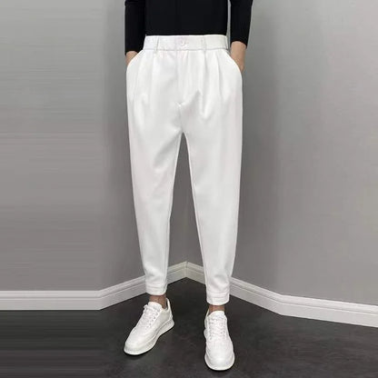 9 Cropped Office Male Suit Trousers Plus Big Size Men's Summer Pants Work Cheap High Quality Designer Clothes Elegant Tailoring