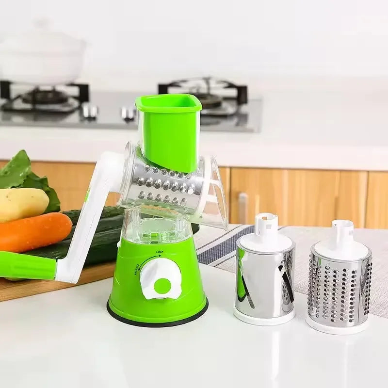 Vegetable Slicer Manual Kitchen Accessories Vegetable Chopper 3 in 1 Round Grater Cutter Potato Spiralizer Home Kitchen Gadgets