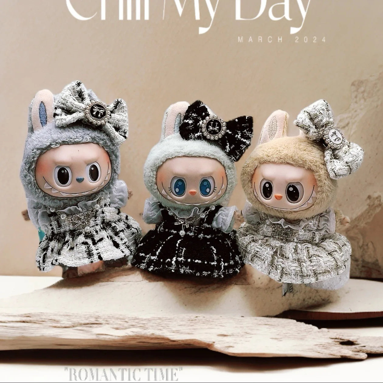 Labubu Doll Clothes For 17cm Labubu Accessories Classic Dress Grid Style Suit Skirt DIY Mini Dolls Clothing